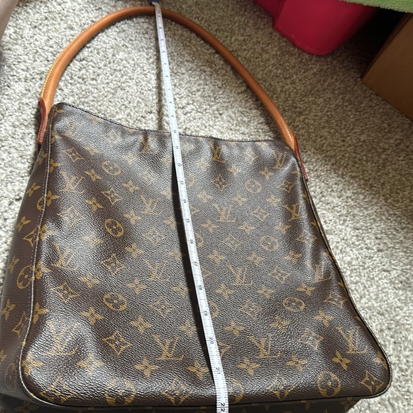 Louis Vuitton Monogram Canvas Looping GM Shoulder Bag Purse Brown Number Leather - Picture 15 of 16